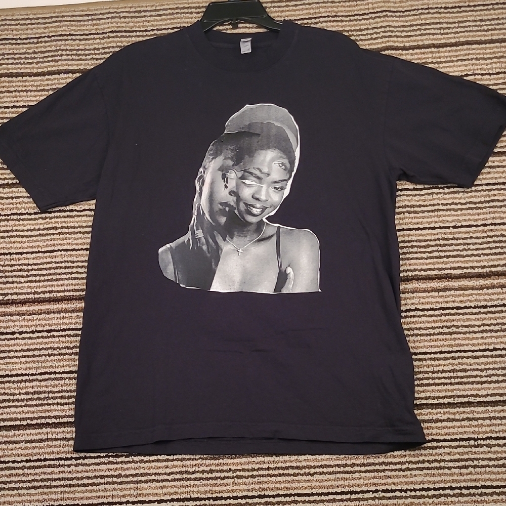 LAURYN HILL Lovers and Friends Tour Black Cotton‎ USA M Mens Short Sleeve Shirt